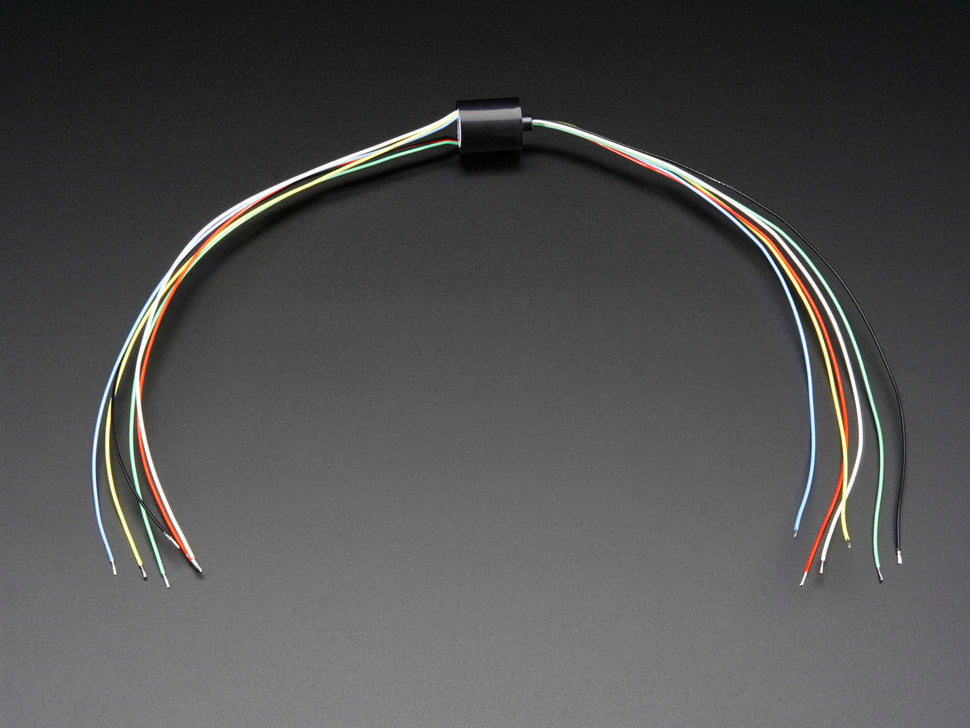 SRC012C-6 Miniature Slip Ring - 12mm diameter, 6 wires, max 240V @ 2A