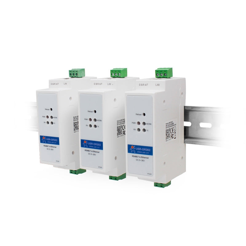 USR-DR302 Industrieller RS485 zu Ethernet Konverter (DIN-Hutschiene)