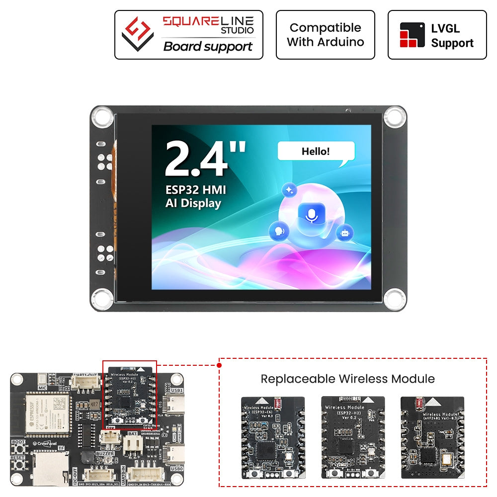 CrowPanel Advance 2.4" HMI Intelligent IPS Touch Display (320x240) for IoT and industrial applications