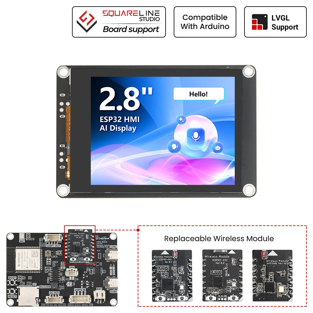 CrowPanel Advance 2.8" HMI Intelligent IPS Touch Display (320x240) for IoT and industrial applications