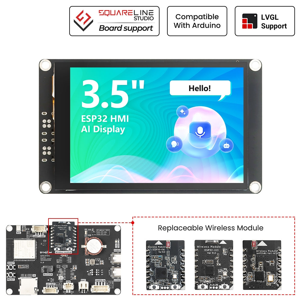 CrowPanel Advance 3.5" HMI Intelligent IPS Touch Display (480x320) for IoT and industrial applications