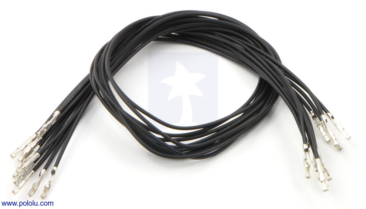 Wires w/ Pre-Crimped Terminals F-F 30cm Black x10