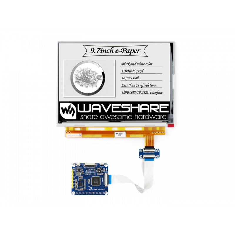 Waveshare 1200x825, 9.7" E-Ink display HAT