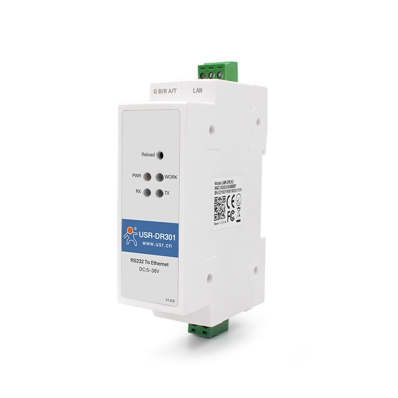 USR-DR301 Industrieller RS232 zu Ethernet Konverter (DIN-Hutschiene)