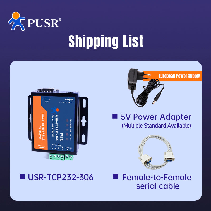 USR-TCP232-306 Industrieller RS232 zu Ethernet Konverter