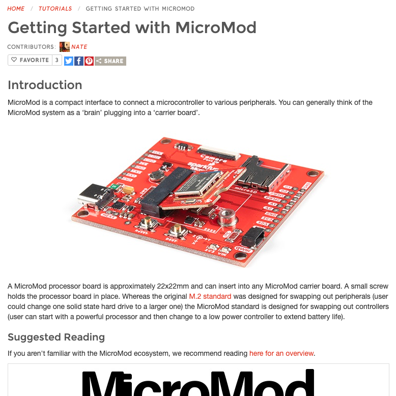 Exp Tech MicroMod - Sparkfun's new ecosystem