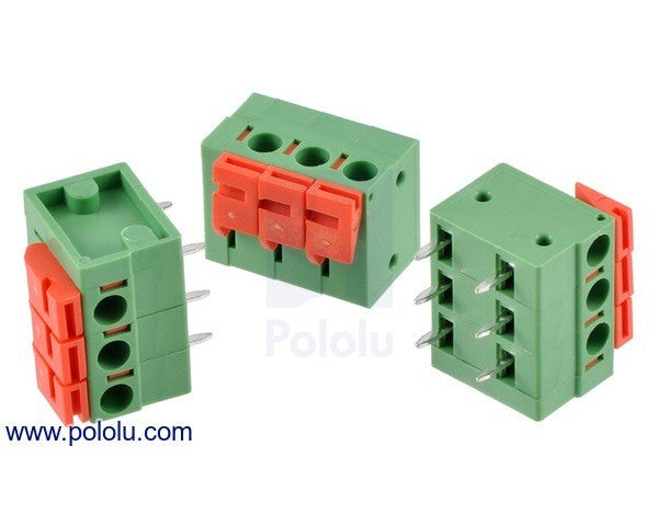 Screwless Terminal Block Screwless Terminal Block: 3-Pin, 5.08 mm Pitch, Side Entry (3-Pack)