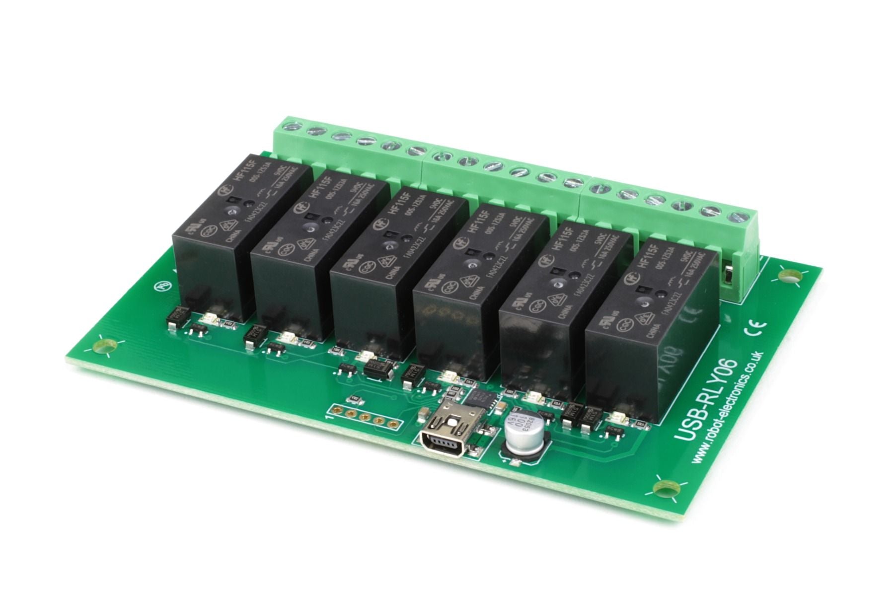 USB-RLY06 - 6 x 16A USB relay module